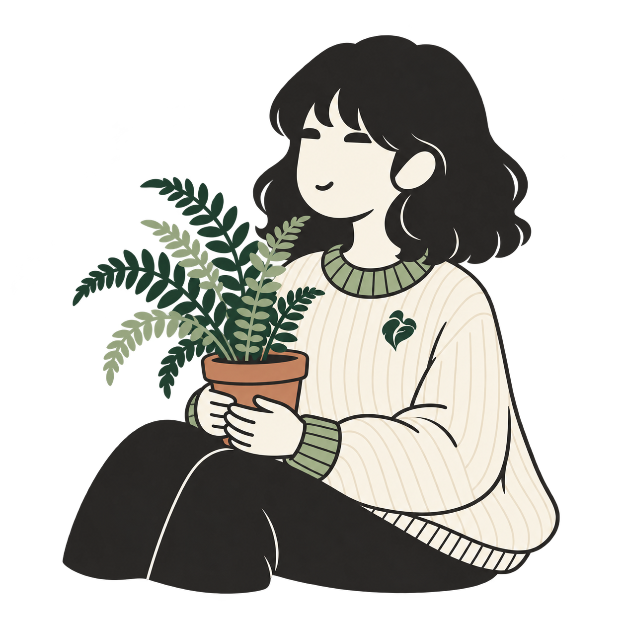 Frondea plant keeper holding a potted plant